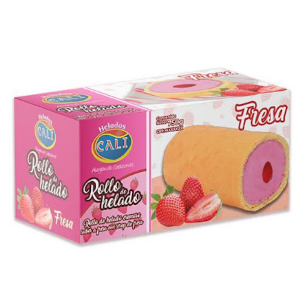 Cali Helado Porción Rollo Fresa 750Ml