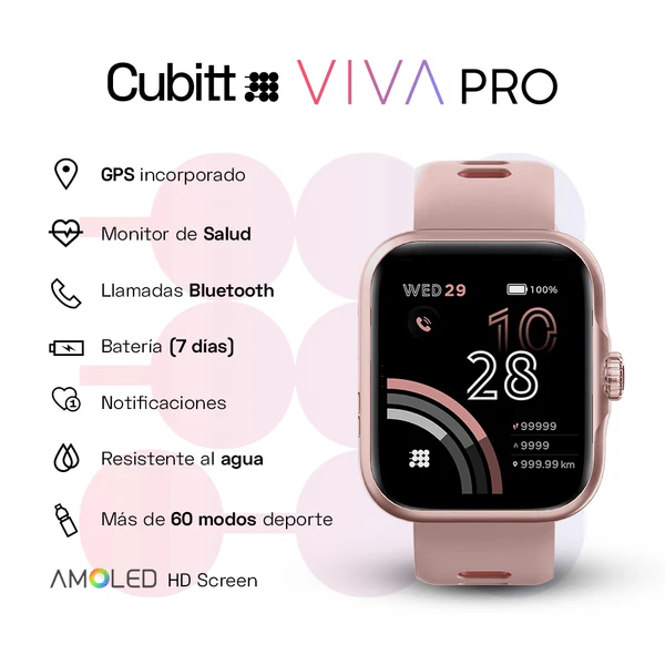 Cubitt Reloj Viva Pro Rosa Smartwatch Ct-Viva P5 - Imagen 5