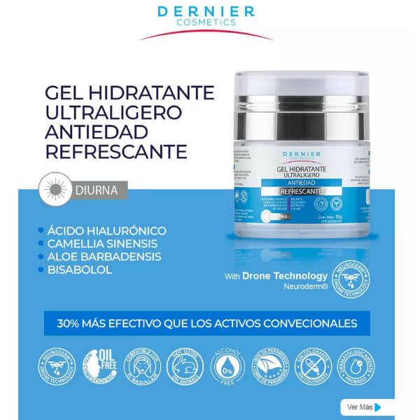 Dernier Gel Hidratante Facial Antiedad Refrescante X 50Gr - Imagen 4