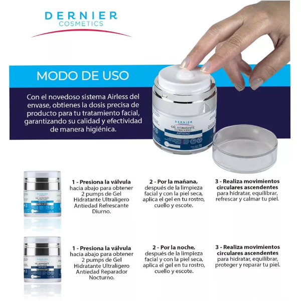 Dernier Gel Hidratante Facial Antiedad Reparador X 50Gr - Imagen 4