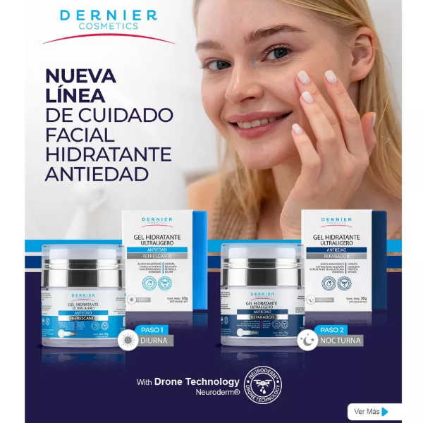 Dernier Gel Hidratante Facial Antiedad Reparador X 50Gr - Imagen 5