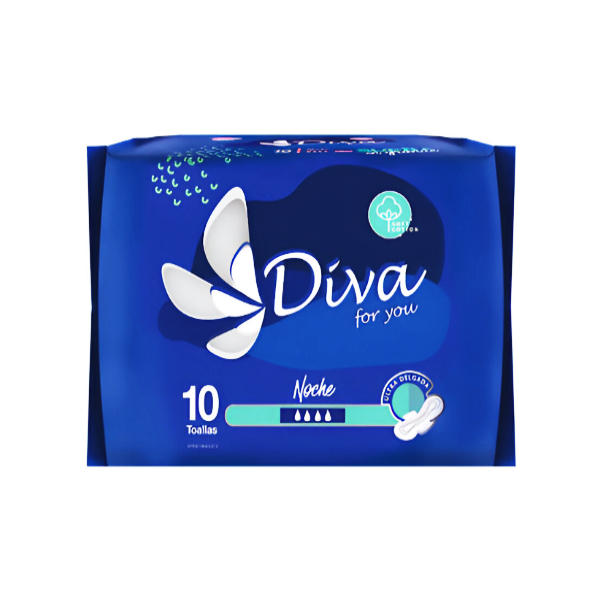 Diva Toallas Ultra Delgada Noche X 10 Unidades.