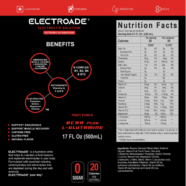 Electroade Sport Nutrition Solución Oral Fruit Pungh 500Ml.Alfa - Imagen 2