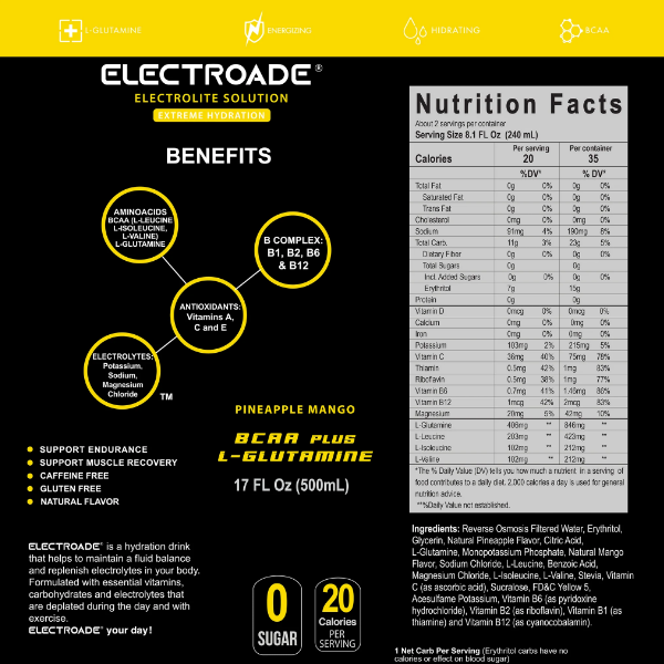 Electroade Sport Nutrition Solución Oral Pineapple Mango 500Ml.Alfa - Imagen 2