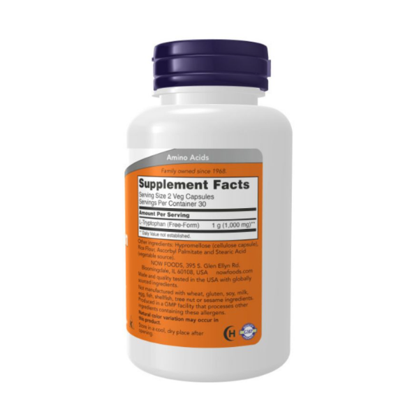 L-Triptofano 500Mg X 60 Capsulas Now - Imagen 2