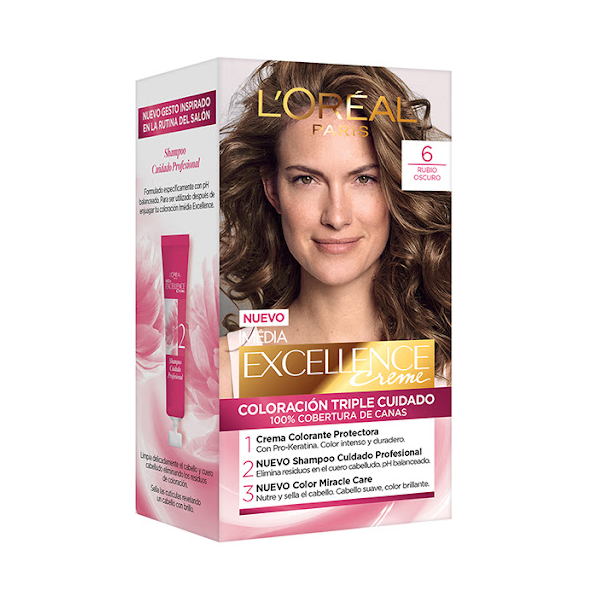 Loreal Excellence Creme Kit Tinte 6 Rubio Oscuro