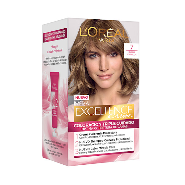 Loreal Excellence Creme Kit Tinte 7 Rubio Vainilla