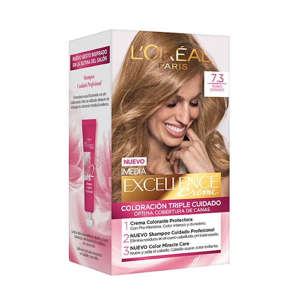 Loreal Excellence Creme Kit Tinte 7.3 Rubio Dorado