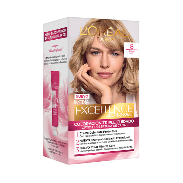 Loreal Excellence Creme Kit Tinte 8 Rubio Miel