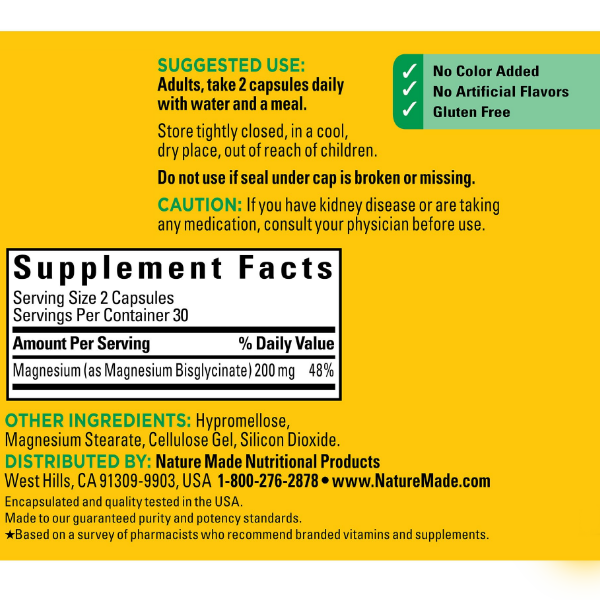 Magnesium 200Mg X 70 Cápsulas Nature Made - Imagen 2