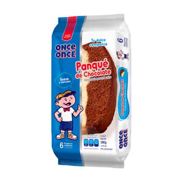 Once-Once Panque De Chocolate 390Gr. X 6 Unidades