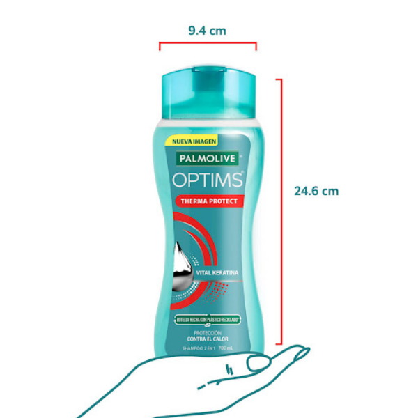 Palmolive Optims Champu Acondicionador Vital Keratina Therma Protec 700Ml - Imagen 2