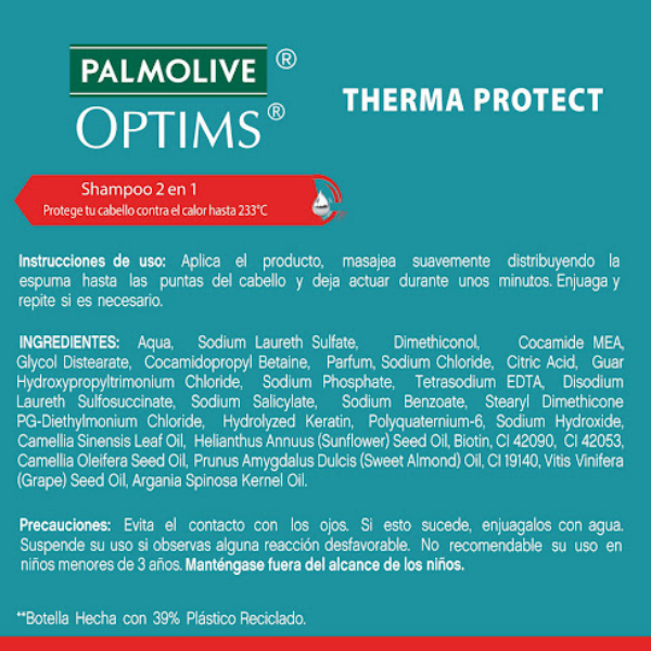 Palmolive Optims Champu Acondicionador Vital Keratina Therma Protec 700Ml - Imagen 4