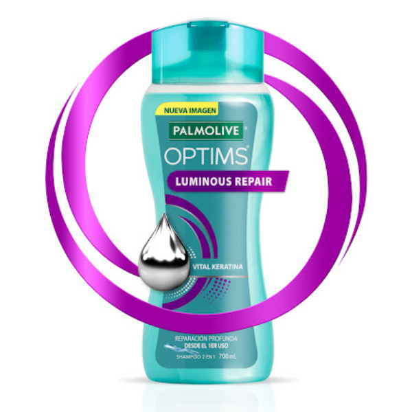 Palmolive Optims Champu Acondicionador Vital Keratina Luminous Repair 700Ml - Imagen 3