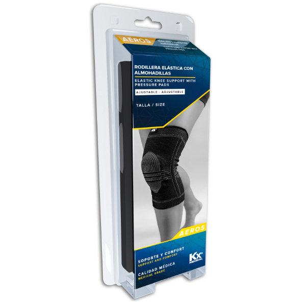 Rodillera Elastica Con Almohadillas Ajustable Aeros Talla L Kx Medical