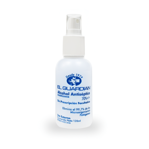 Alcohol Antiséptico Spray 70% 120Ml El Guardian