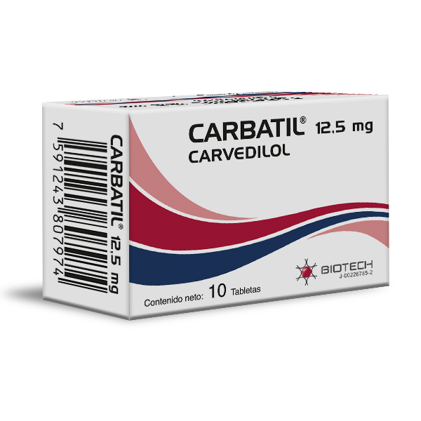 Carbatil Carvedilol 12.5Mg X 10 Tabletas Biotech