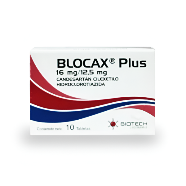 Blocax Candesartán+Hidroclorotiazida 16Mg/12.5X 10 Tabletas Biotech