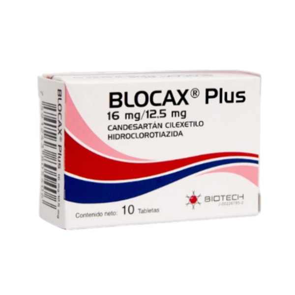 Blocax Candesartán+Hidroclorotiazida 16Mg/12.5X 10 Tabletas Biotech
