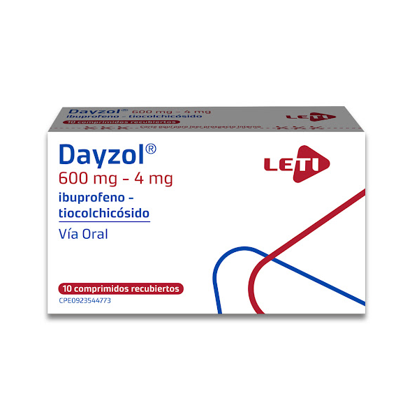 Dayzol Ibuprofeno+Tiocolchicósido 600Mg/4Mg X 10 Comprimidos Leti