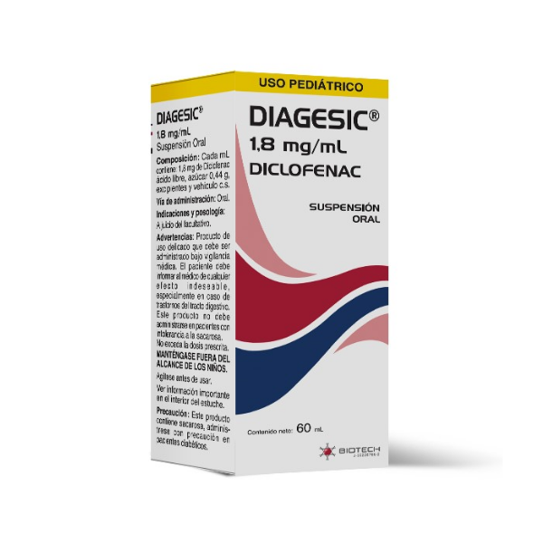 Diagesic Diclofenac Jarabe Pediátrico 1.8Mg /Ml X 60Ml Biotech
