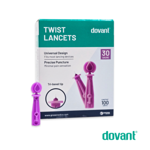 Lancetas Tipo Twist Para Glucómetros 30G X 100 Unidades Dovant