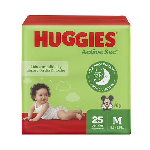 Huggies Pañal Active Sec Talla M X 25 Unidades