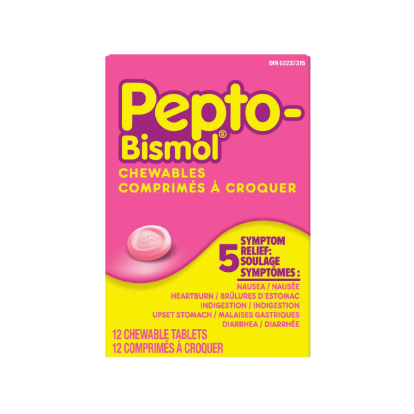 Pepto Bismol Chewables. X 12 Tabletas