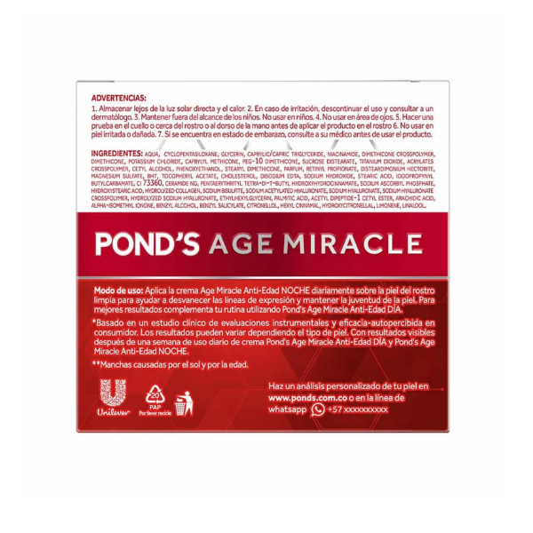 Pond´S Crema Anti Edad Age Miracle Noche 50Gr - Imagen 3