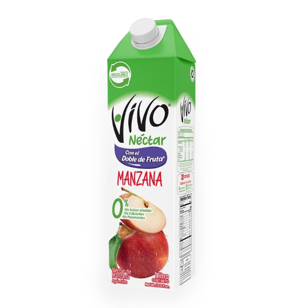 Vivo Nectar De Manzana Sin Azúcar 1Lt
