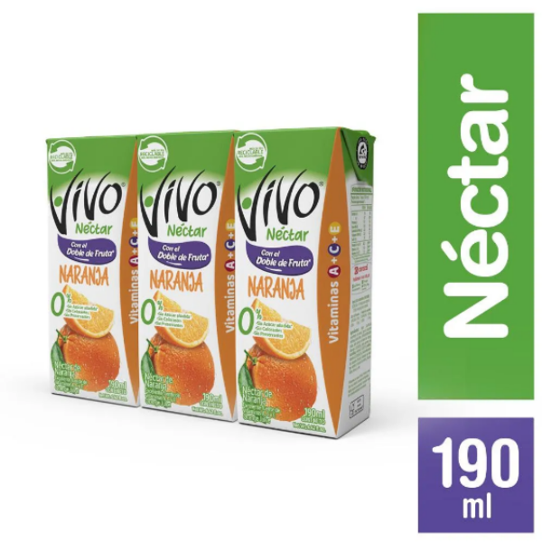Vivo Nectar De Naranja Sin Azúcar X3 Unidades