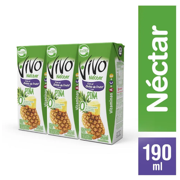 Vivo Nectar De Piña Sin Azúcar X3 Unidades