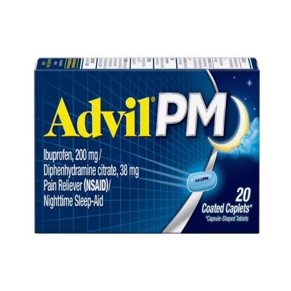 Advil Pm Ibuprofeno + Difenhidramina 200Mg-38Mg X 20 Capsulas. Gsk