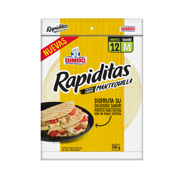 Bimbo Rapiditas Tortillas Mantequilla 330Gr