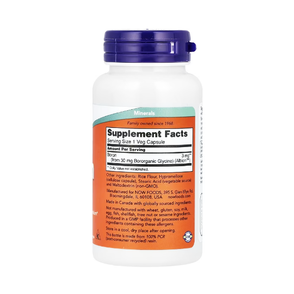 Boron 3Mg X 100 Capsulas Now - Imagen 2