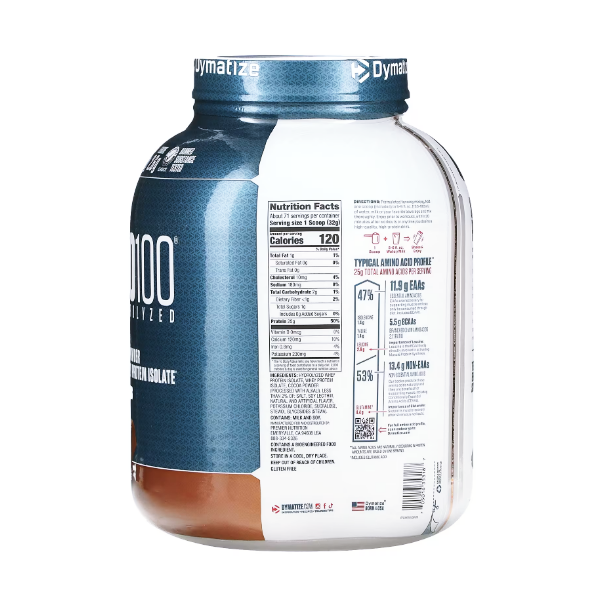 Dymatize Isolate Whey Protein Iso100 Gourmet Chocolate Polvo X2.3Kg - Imagen 2
