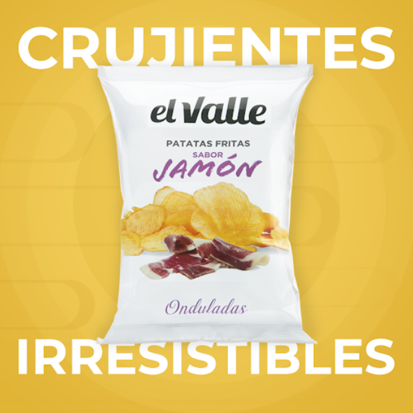 El Valle Patatas Fritas Sabor Jamon Onduladas X 130Gr - Imagen 2