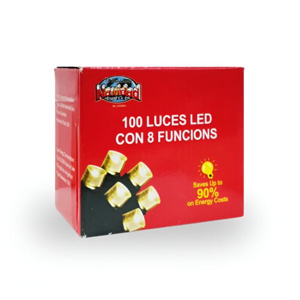 Luces De Navidad De Colores Decorative 100 Led Cable Transparente 5M