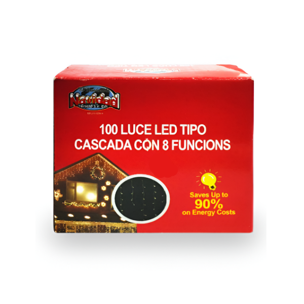 Luces De Navidad Decorative Lluvia 100 Led Cable Transparente