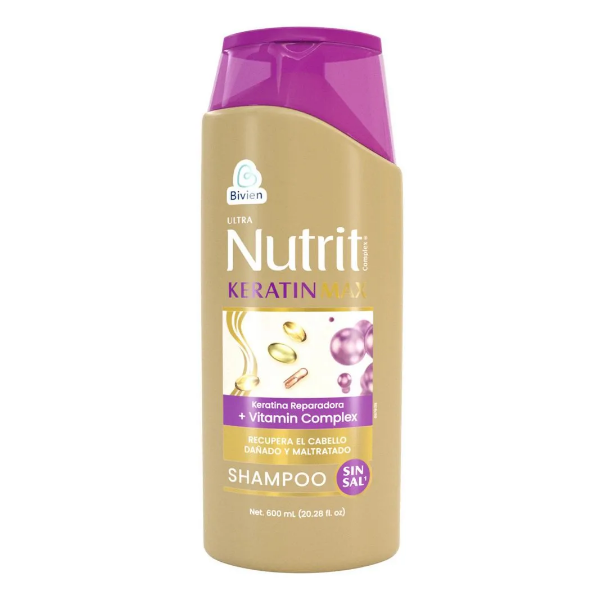 Nutrikeratin Max Shampoo Sin Sal 600Ml