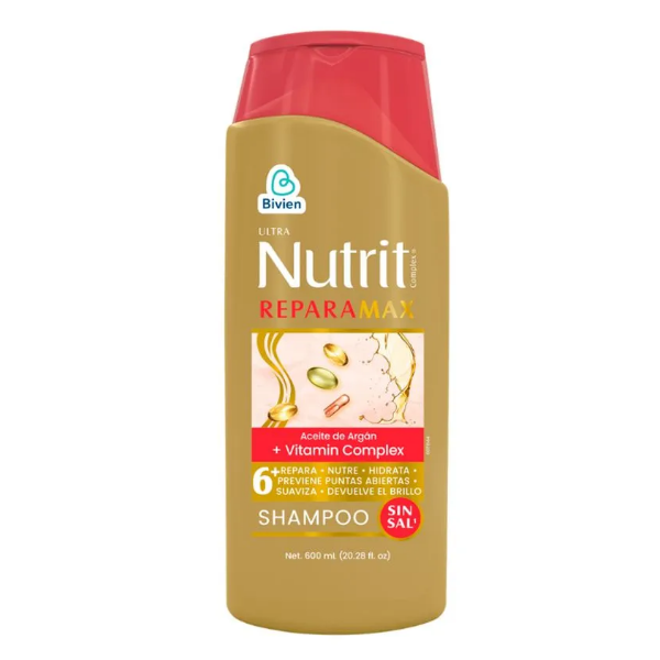 Nutrirepara Max Shampoo Argan Sin Sal 550Ml