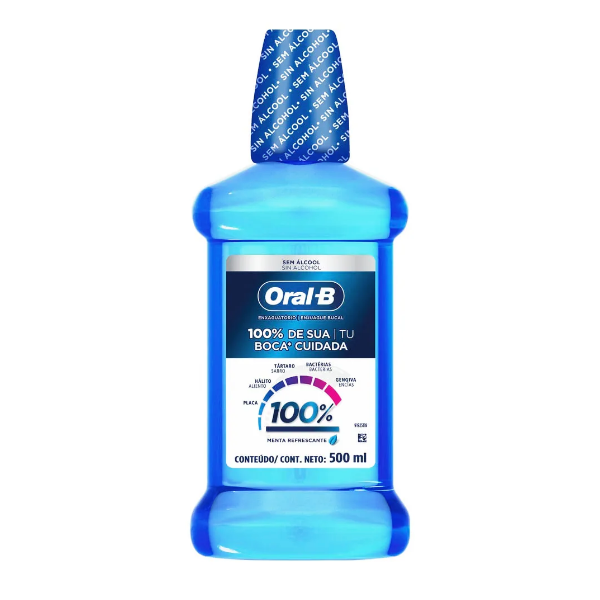 Oral-B Enjuague Bucal 100% Sin Alcohol 500Ml