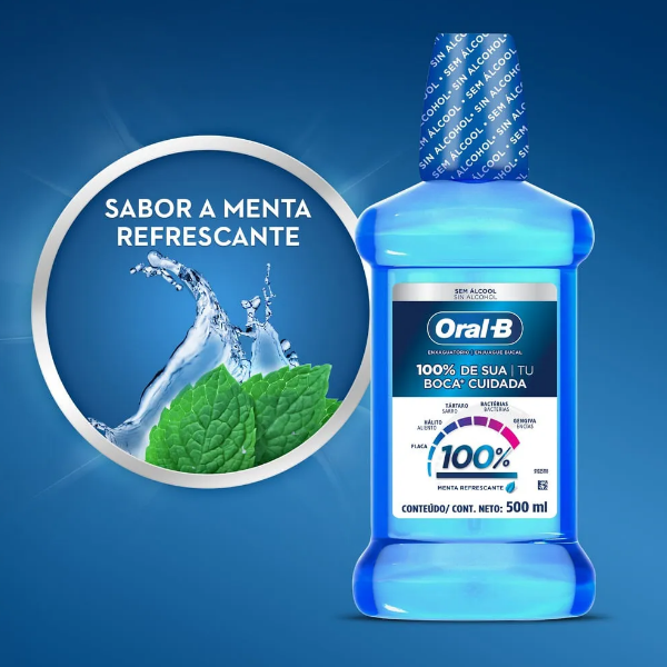Oral-B Enjuague Bucal 100% Sin Alcohol 500Ml - Imagen 2