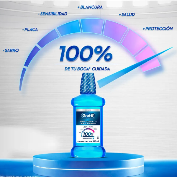 Oral-B Enjuague Bucal 100% Sin Alcohol 500Ml - Imagen 3