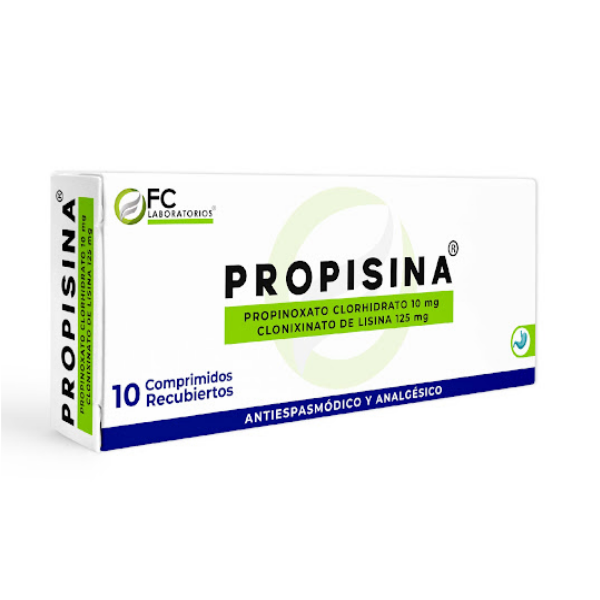 Propisina Clonixinato De Lisina - Propinoxato Clorhidrato 10Mg/25Mg X 10 Comprimidos Fc Pharma