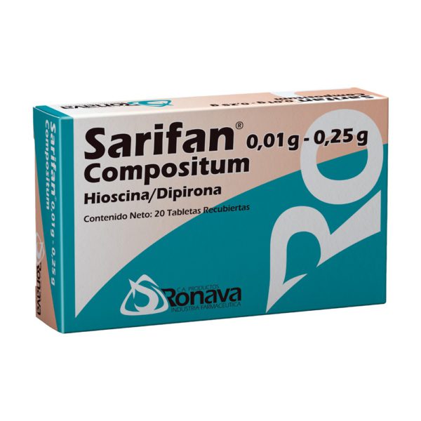 Sarifan Dipirona+Hioscina 20 Tabletas Comprimidas - Ronava