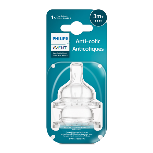 Avent Tetina Anticolico Flujo Medio 3M+ X  Unidad