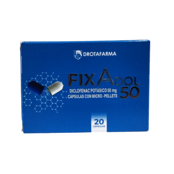 Fixadol Diclofenac Potasico 50Mg X 20 Cápsulas Drotafarma