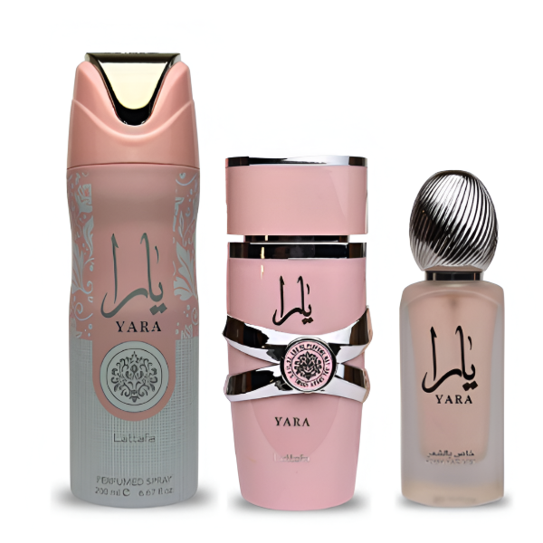 Lattafa Yara Rosado Set 3 Piezas