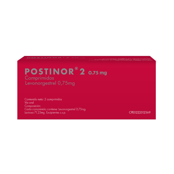 Postinor 2 0.75Mg X 2 Comprimidos Gedeon Richter
